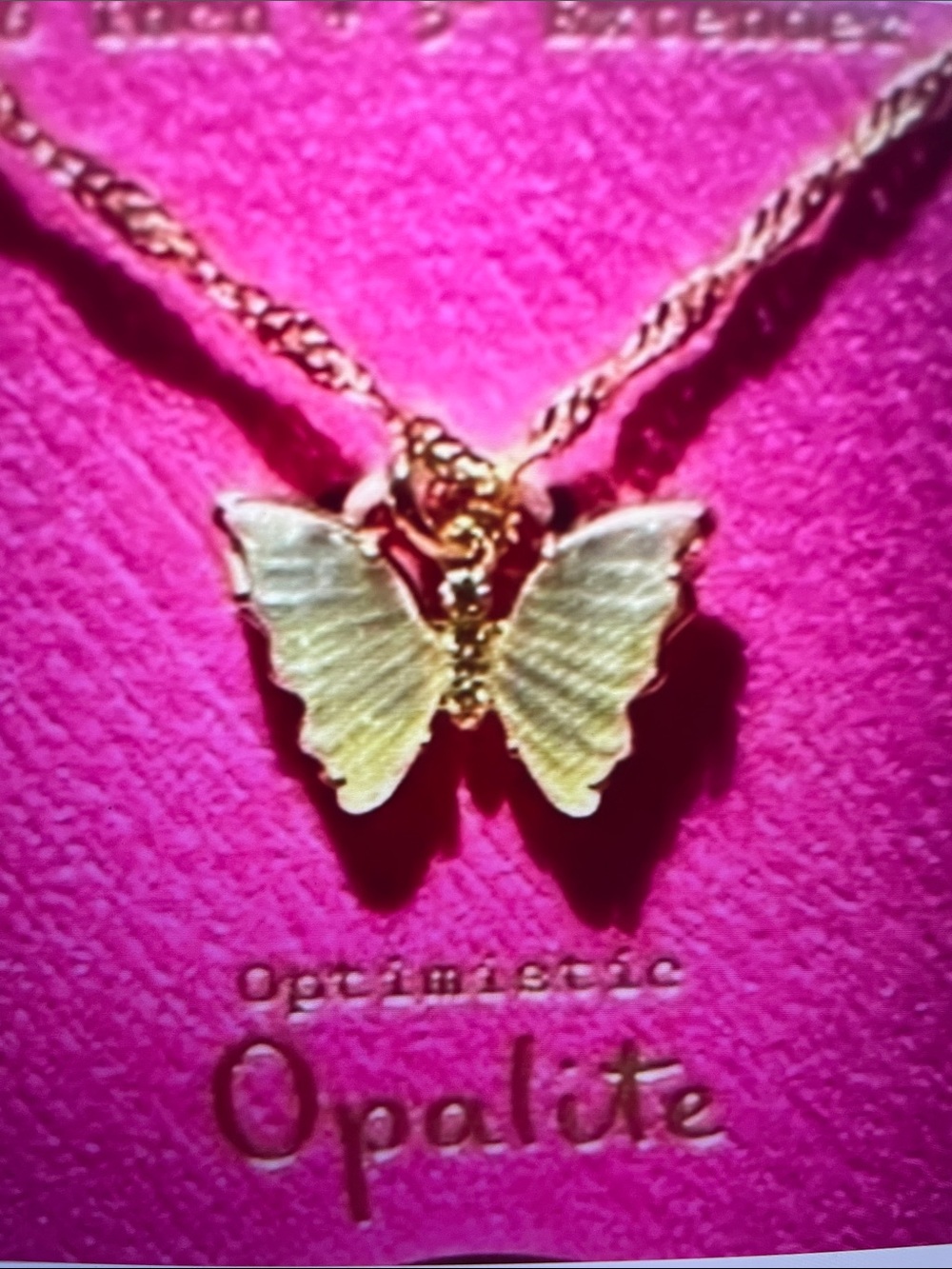 Gold Butterfly Pendant Necklace -
